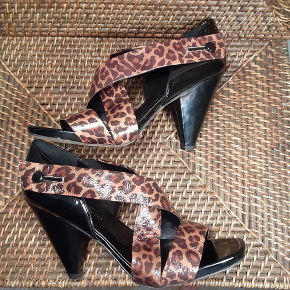 Franco Sarto 'Travis' cheetah strappy heels sz 10M - Picture 6 of 13